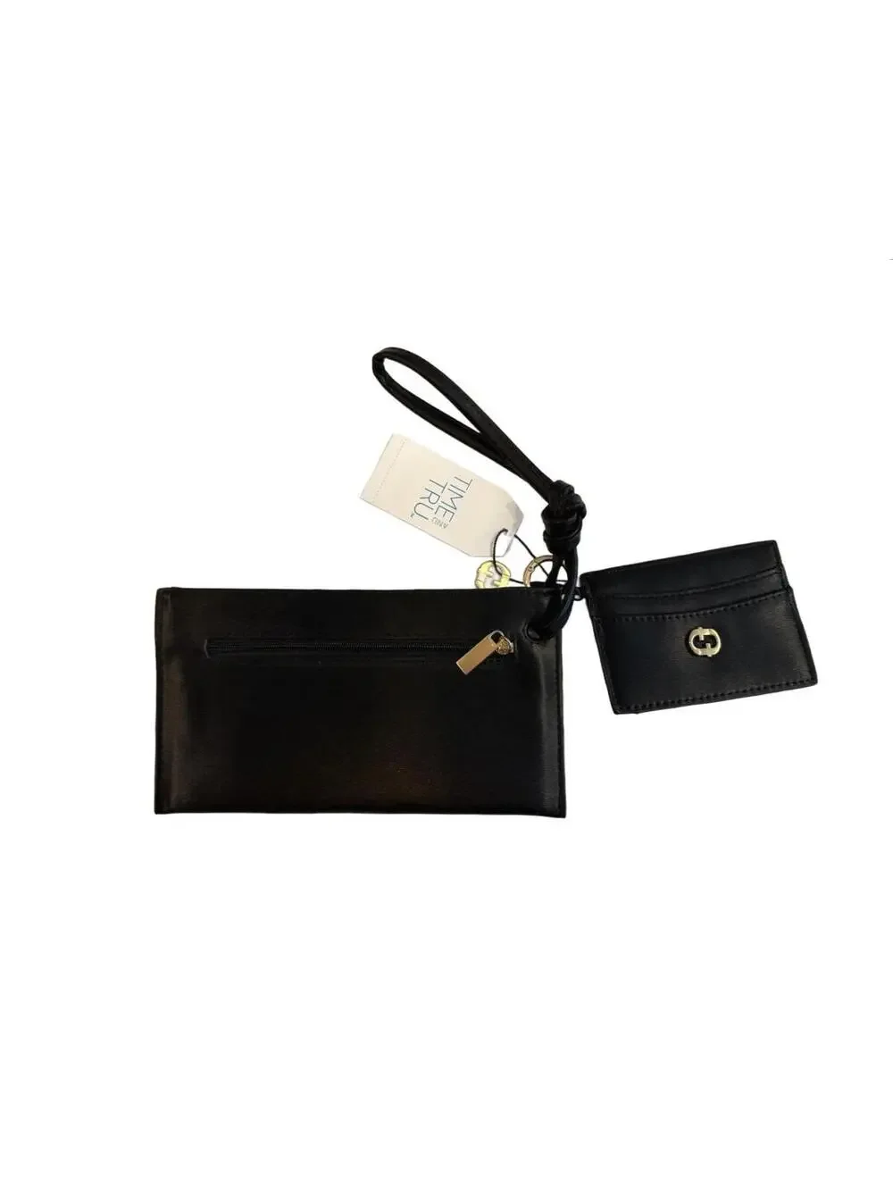New with Tags Time and Tru Wristlet Wallet with Card Holder Black Faux Leather
